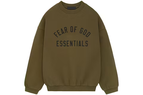 Fear of God Essentials Fleece Crewneck Olive